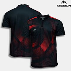 Funkcionalna športna collarless majica MISSION | ORB | Black-Red | PIKADO.shop1