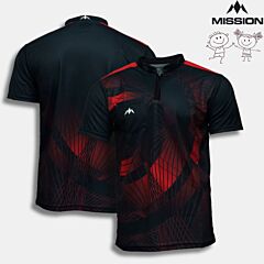 Otroška majica za pikado MISSION / ORB / Black-Red / PIKADO.shop1