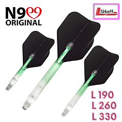 Trupi za pikado puščice L-style N9 "Twin Color Lock Straight" Clear-Green