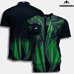 Funkcionalna športna collarless majica MISSION / FLINT / Black-Green / PIKADO.shop1