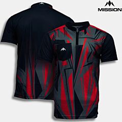 Funkcionalna športna collarless majica MISSION / FLINT / Black-Red / PIKADO.shop1