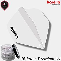 KARELLA / Ultimo Flights - 200 mikronov / 12 kos / profi peresa za pikado / white