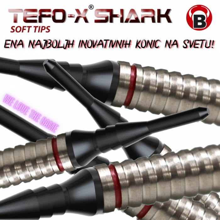 Plastične pikado konice BULL'S "Tefo-X® Shark" 6mm - 2BA (100 kom)